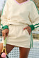 V Neck Sporty Pullover Skort Two-Piece Set