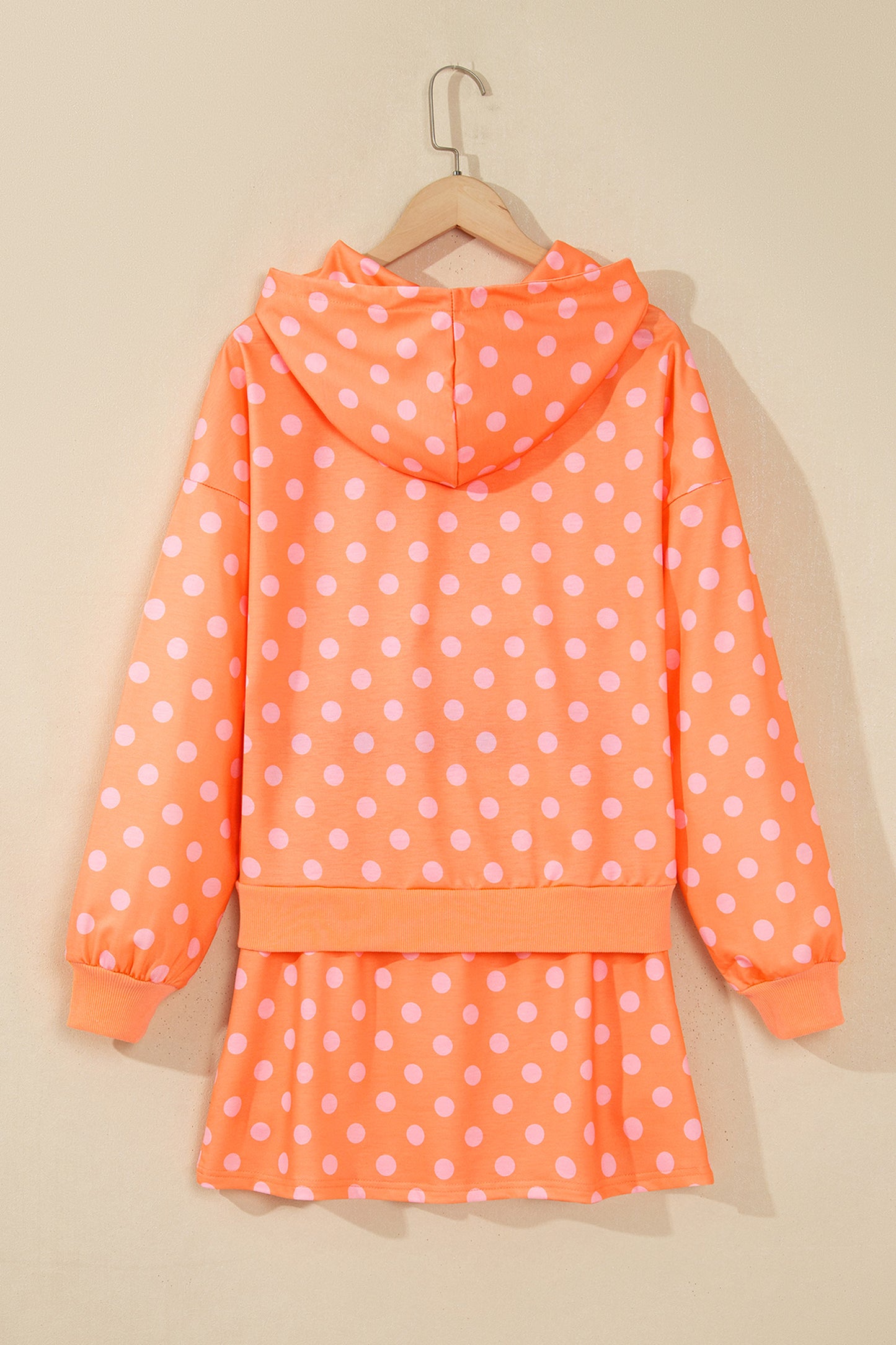 Orange Polka Dot Two-Piece Skort Set
