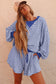 Striped Long Sleeve Two-Piece Short Set