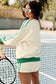 V Neck Sporty Pullover Skort Two-Piece Set