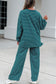 Green Stripe Two-Piece Pant Set